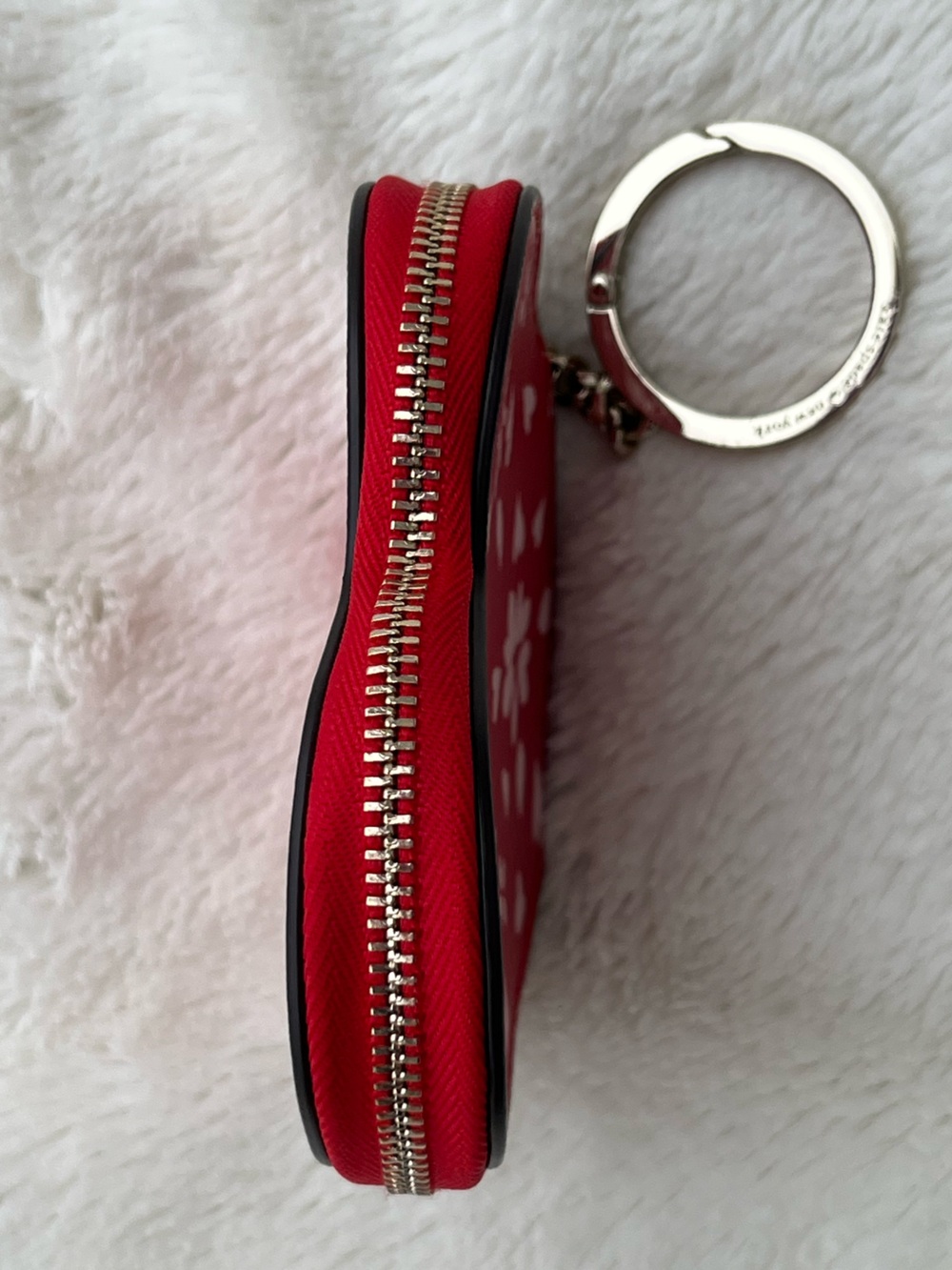 NWOT Kate Spade red and light pink heart coin pouch key fob/coin purse - Picture 8 of 10